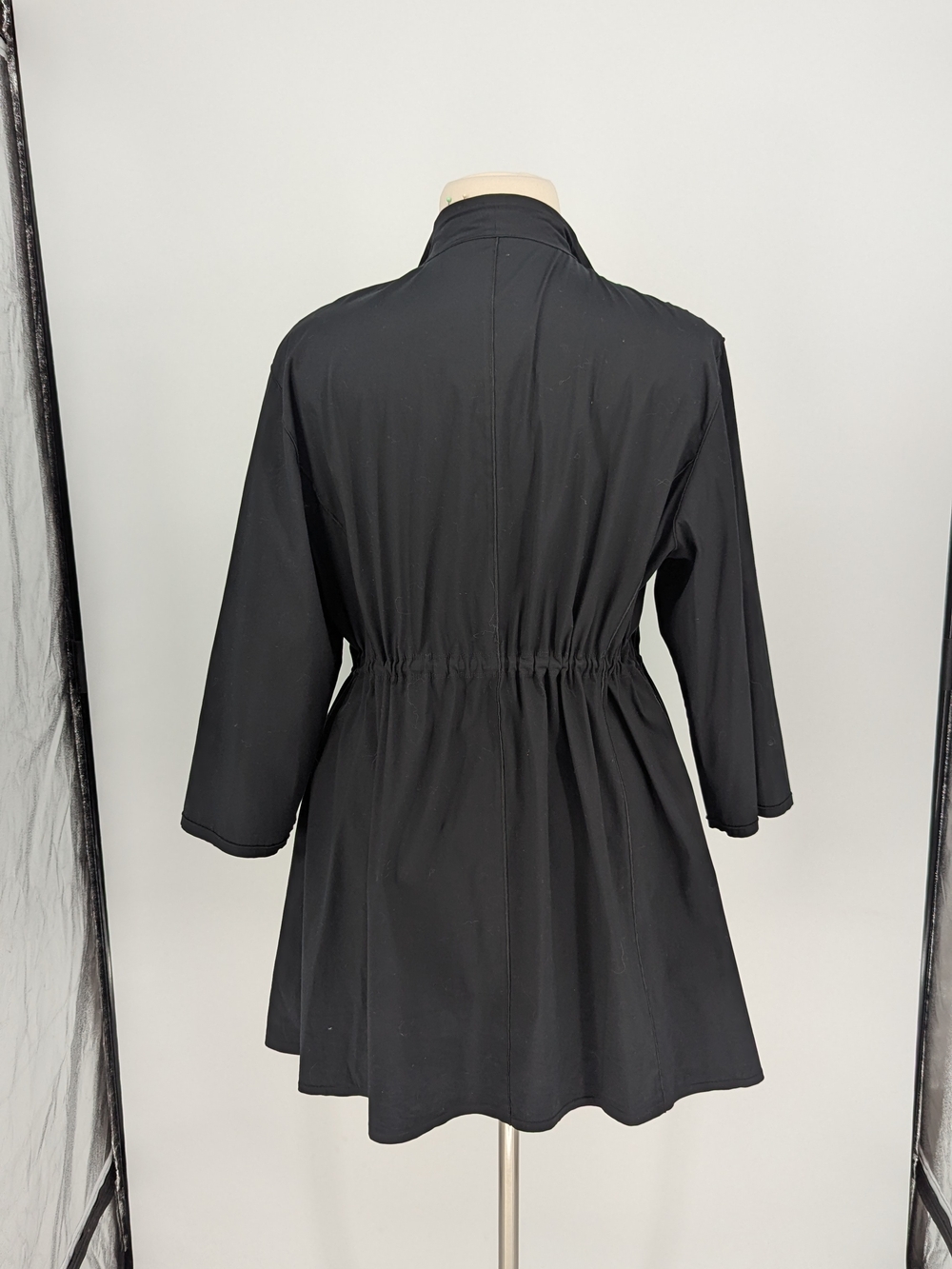 00072 Lafayette 148 NY Poplin Trench Jacket Black size 3X preppy minimalist - Picture 2 of 9